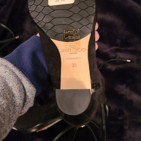 Suade leather Jimmy Choo wrap lace botties - Picture 3 of 7